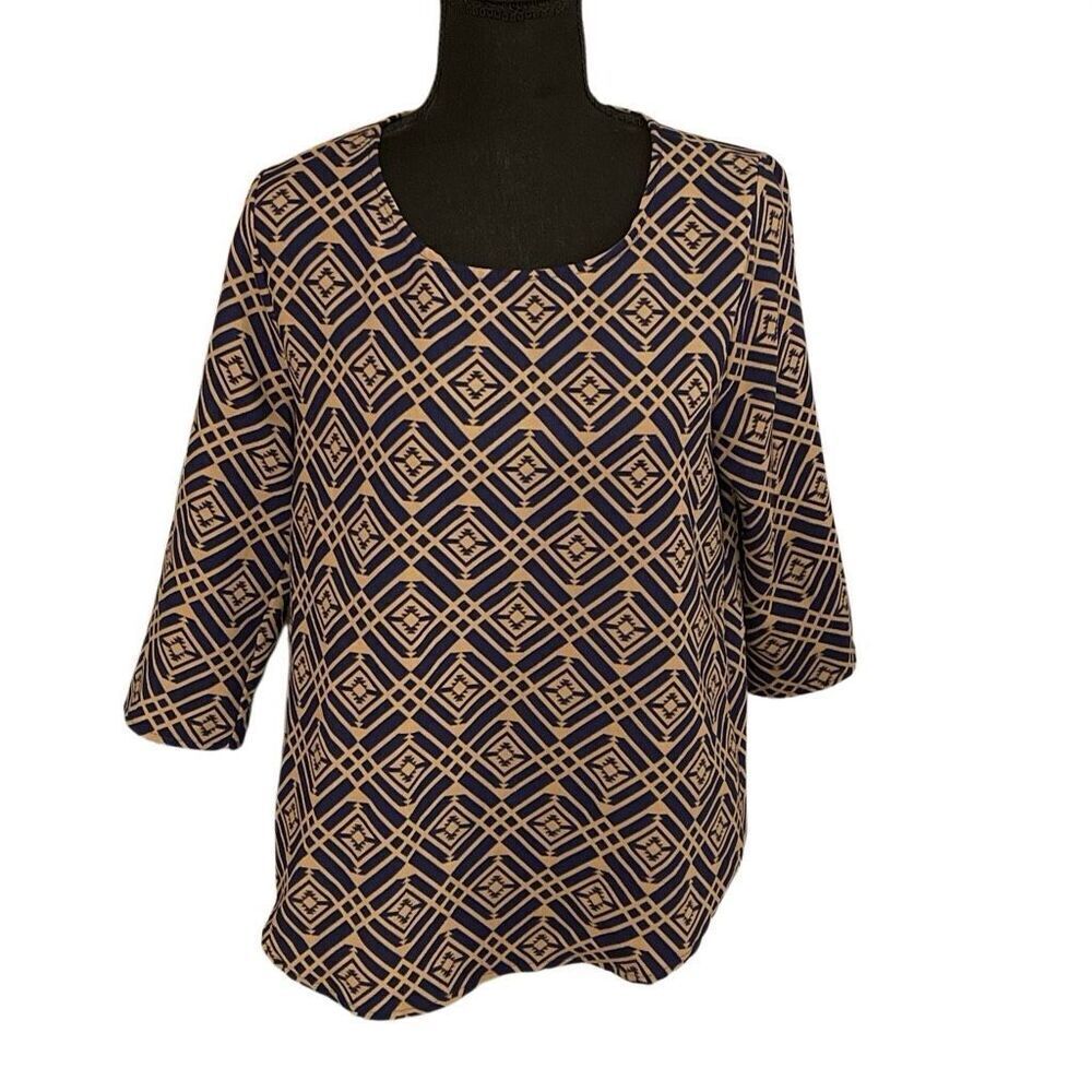 Everly Women’s 3/4 Sleeve Aztec Top/Blouse